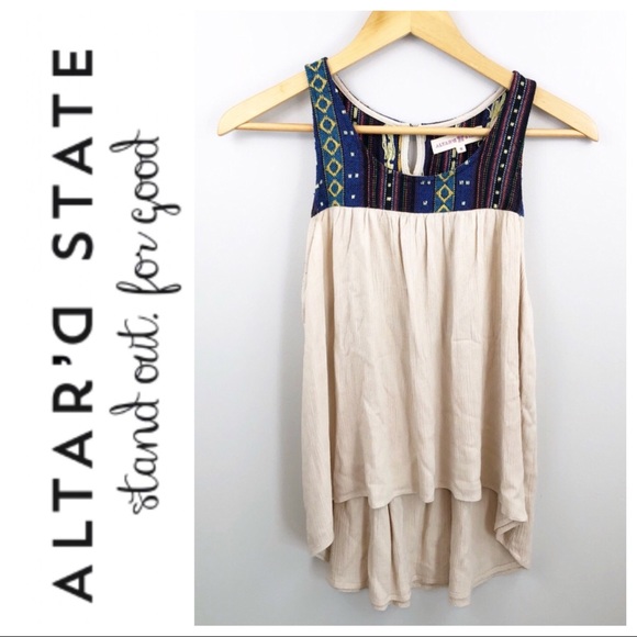 Altar'd State Tops - Altar’d State embroidered flowy tank